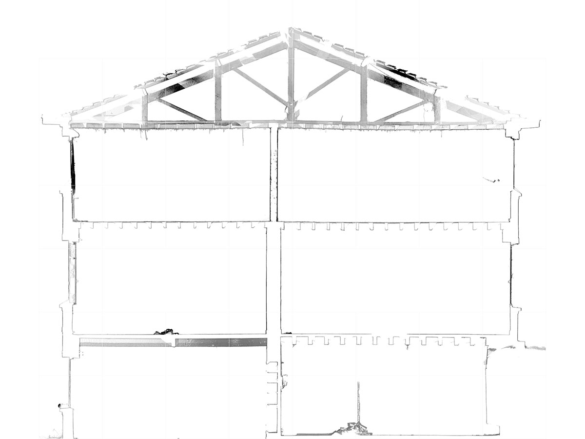 escaneado 3D - alzado - nube de puntos | BIM ESCANER